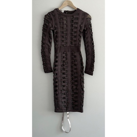 HOUSE OF CB Lola Bodycon Bandage Dress Chocolate Brown - Picture 1 of 13